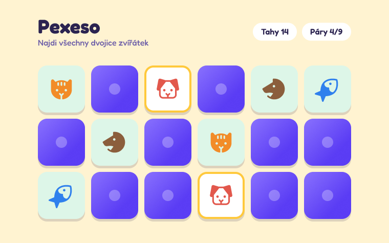 Animal memory game
